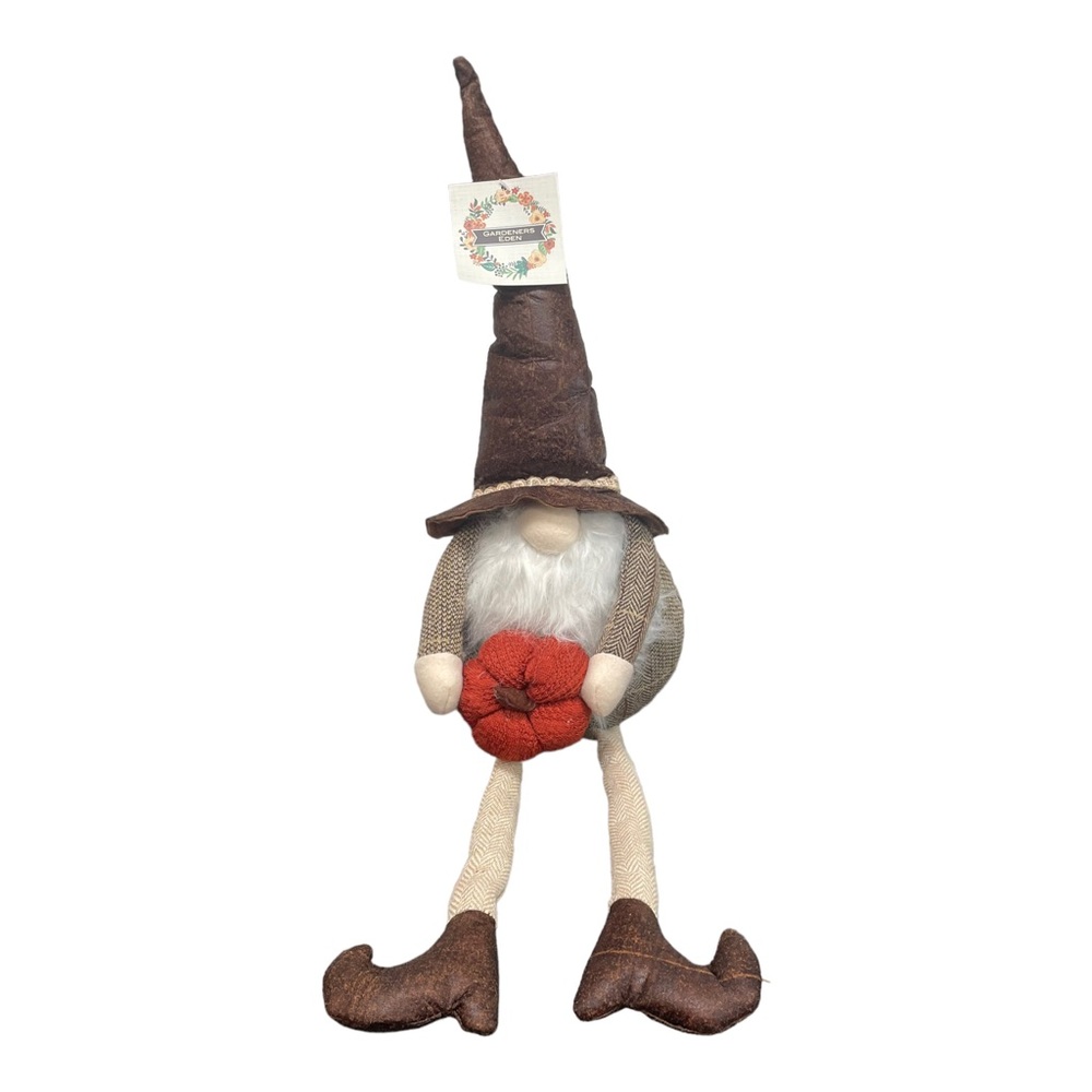 Fall Plush Gnome Holding Pumpkin